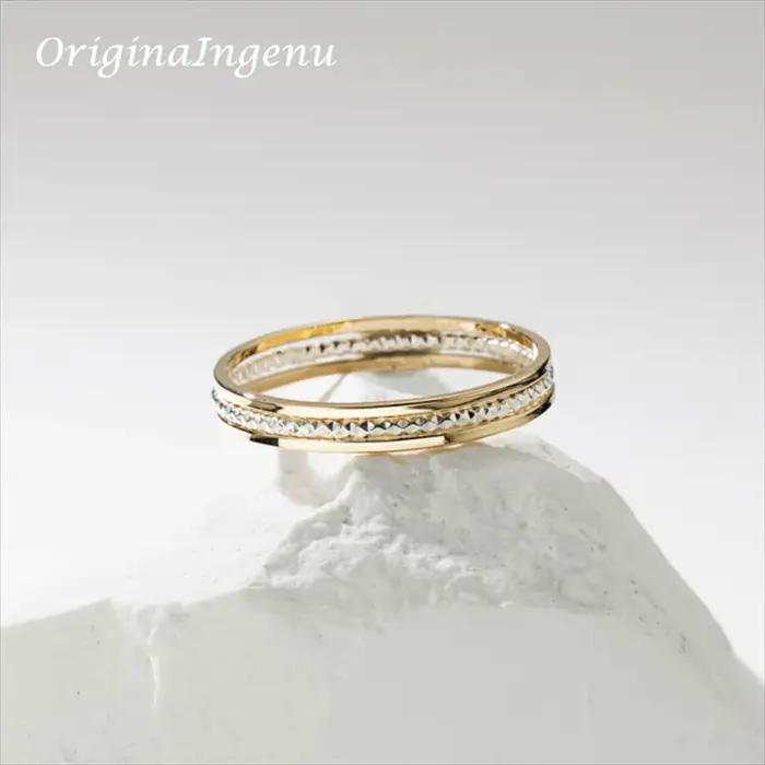 Ensemble de 3 bagues empilables en or 925 faites à la main, bijoux résistants au ternissement, style