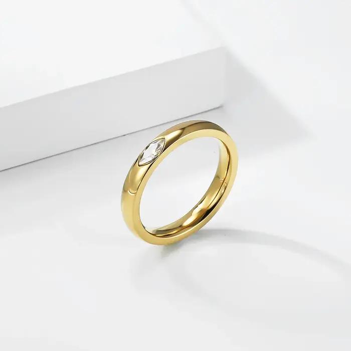 Bague en cristal taille marquise anti-ternissement pour femme
