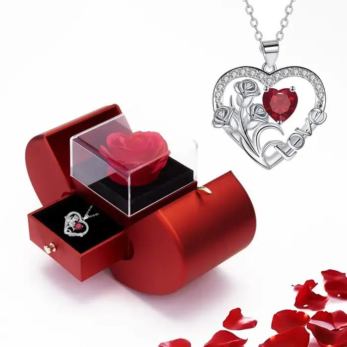 Collier pendentif en Zircon de luxe avec boîte-cadeau Apple