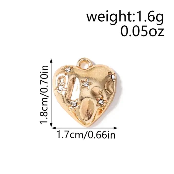 8 pièces de pendentifs en forme de cœur en alliage de cristal mignons de 17x18mm pour la fabrication de bijoux