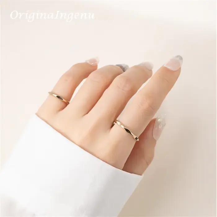 Bagues empilables remplies d'or 14 carats pour femme, minimalistes et faites à la main, bijoux sophistiqués et étanches pour occasions spéciales