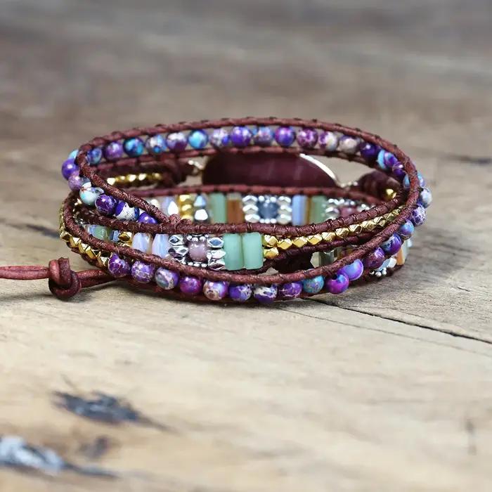Bracelet Rond en Cuir Exclusif à 3 Brins