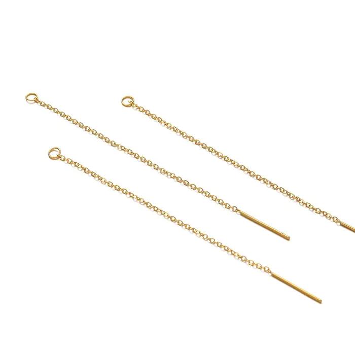 Boucles d'oreilles longues en acier inoxydable de 8cm