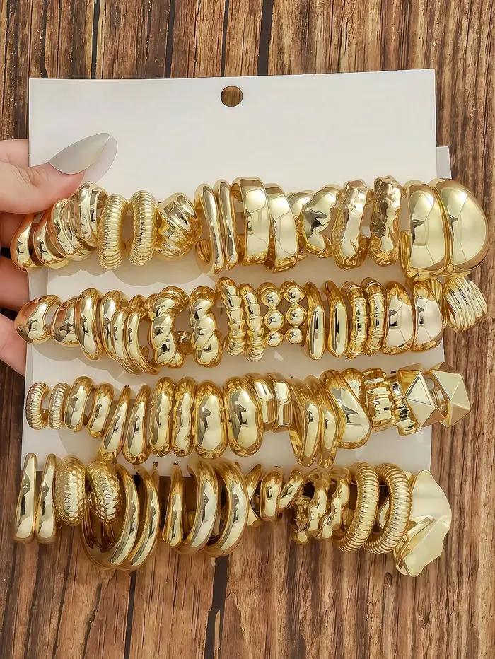 Ensemble de boucles d'oreilles surdimensionnées