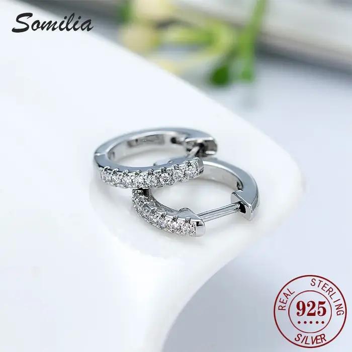 925 boucles d'oreilles pour femmes en argent sterling de style minimaliste