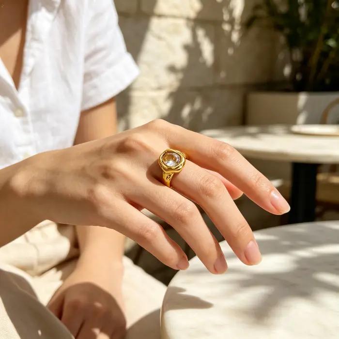 E.B.belle – grand anneau en Zircon de Style Simple