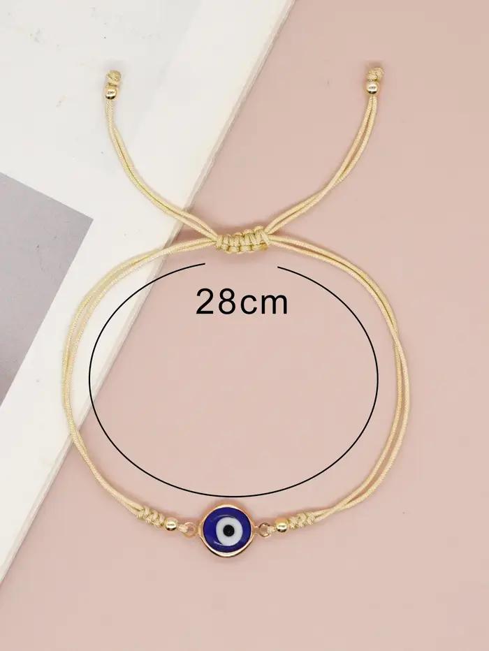 Go2boho nouveau en émail mauvais œil corde Bracelet d'amitié réglable femmes hommes enfants bijoux d'été