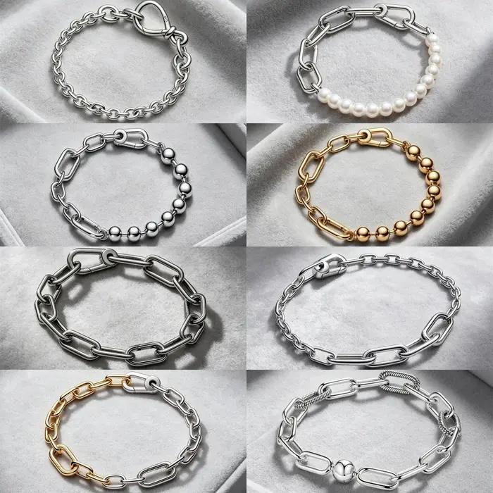 Bracelet Original Me en Argent Sterling 925 avec Perles Rondes pour Femme – Bijou de Luxe Tendance