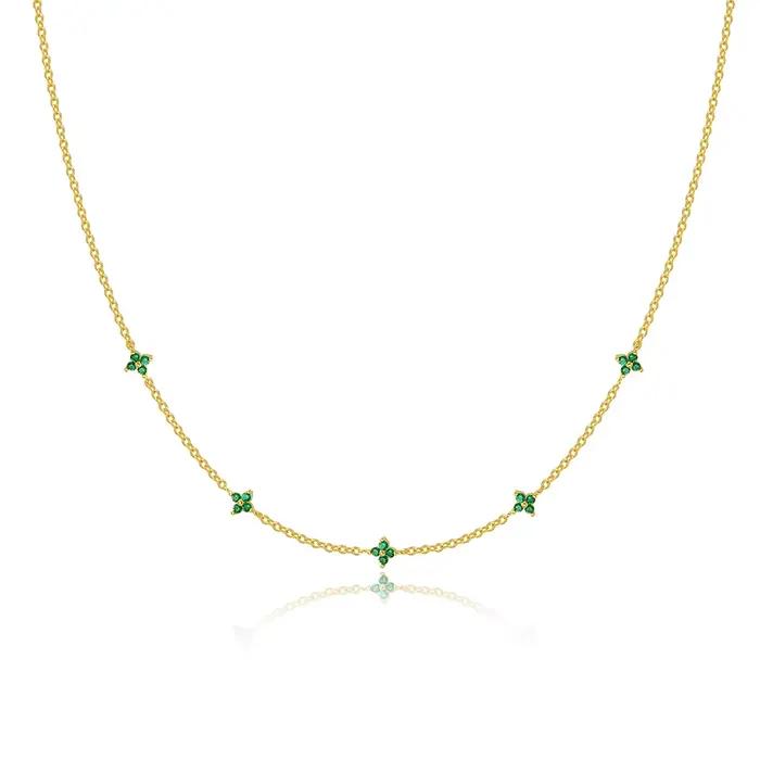 Collier de fleurs bleues en cristal plaqué or pour femmes, bijoux de mode élégants, cadeaux pour anniversaire et Saint-Valentin, collier ras du cou, nouveau modèle