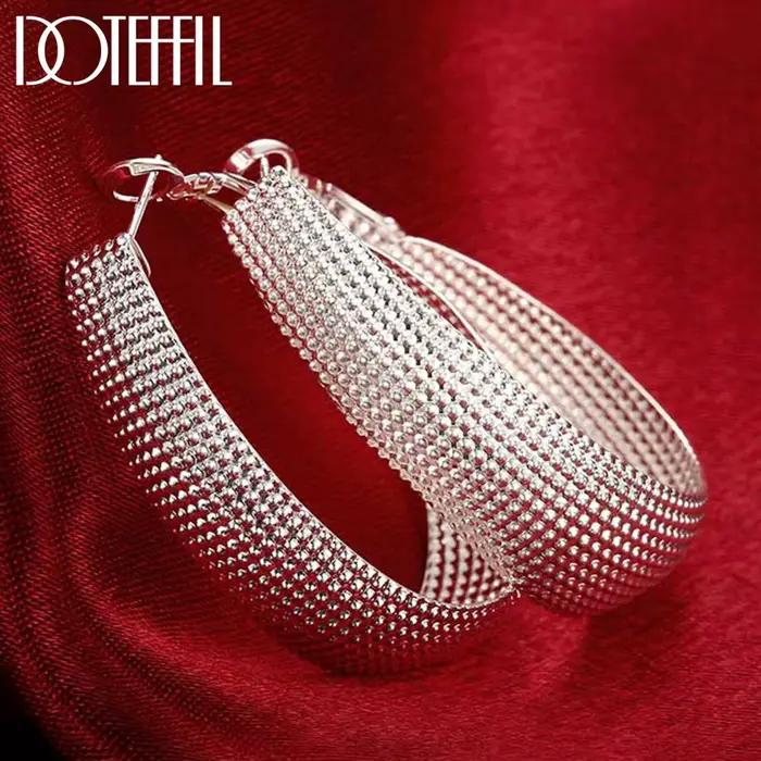 DOTEFFIL nouveau 925 boucles d'oreilles en argent Sterling femmes boucles d'oreilles pour cadeau de