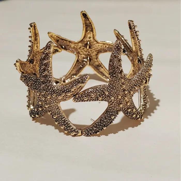 Bracelet et Bracelet étoile de mer élastiques dorés