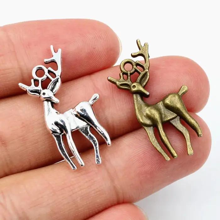 30 pcs / lot 28x13mm Bronze Antique Argent Plaqué Cerf Mignon Pendentif Charmes À La Main: Résultats de bijoux à bricoler soi-même pour Bracelet Collier