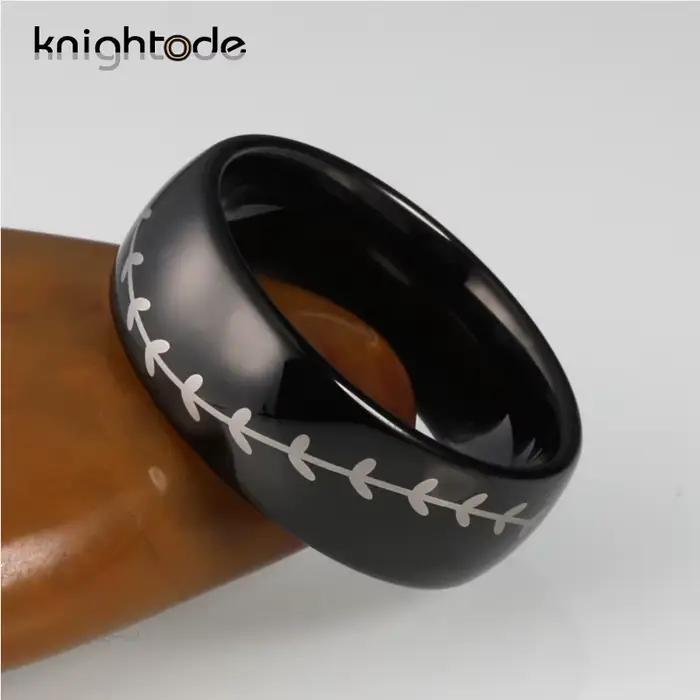 Bague en carbure de tungstène noir pour hommes et femmes
