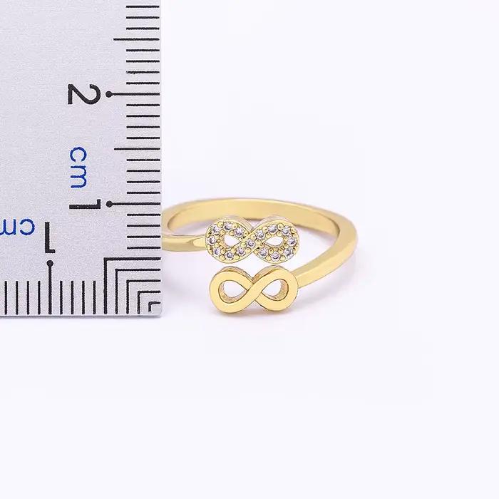 Bague Nidin en cuivre CZ arc-en-ciel pour femmes, design infini créatif, style hip-hop rock, bijou de fête, fiançailles et mariage réglable