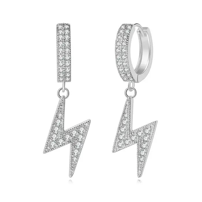 Boucles d'oreilles rappeur hip hop pour femmes, bijoux Punk, en zircone glacée, goutte de personnali