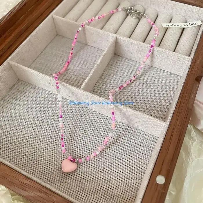 573b Collier couleur couleur bonbon collier acrylique bohème
