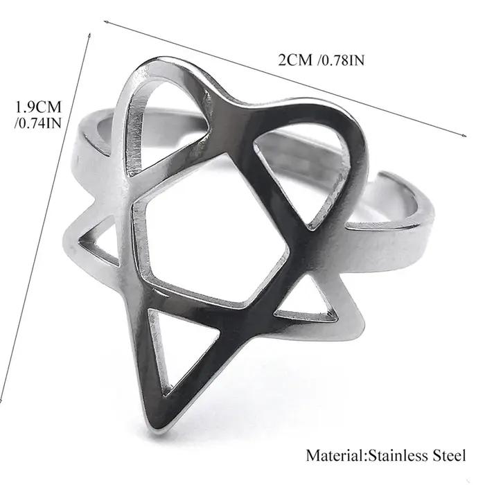 Rock Music Him Heartagram – bagues pour hommes et femmes