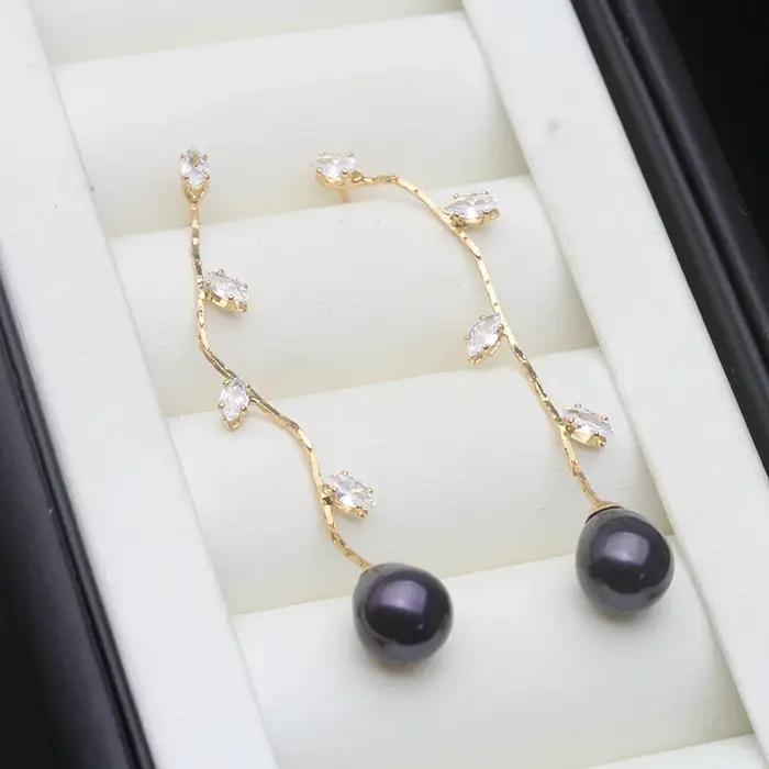 Boucles d'oreilles en perles d'eau douce de rivière de culture pour femmes