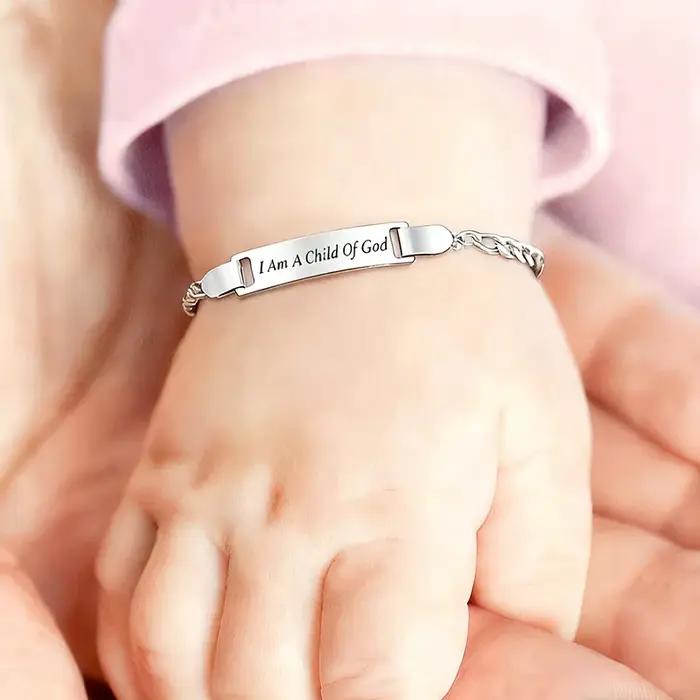 Bracelet en acier inoxydable plaqué or 18 carats pour enfants