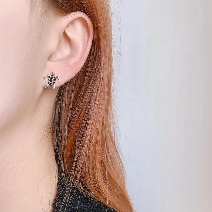 Boucles d'oreilles tortue en argent Sterling 925