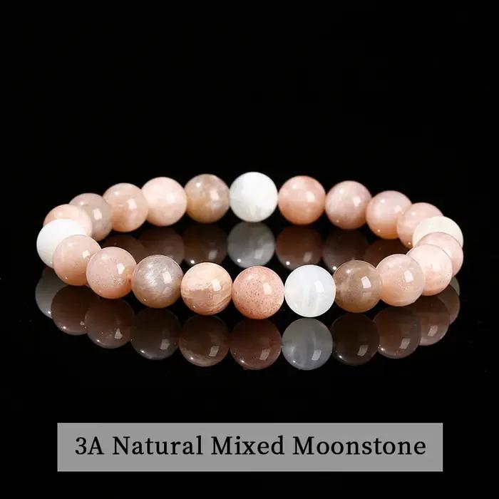 JD 6 8 10mm Bracelet de perles en pierre naturelle obsidienne Fluorite Quartz jaspe
