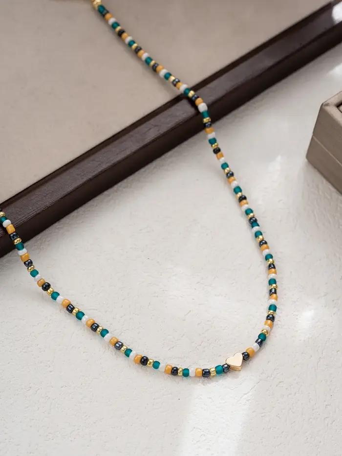 Collier bohème en perles pour femmes élégantes occasions spéciales tracker d'humeur style mode harmonie naturelle