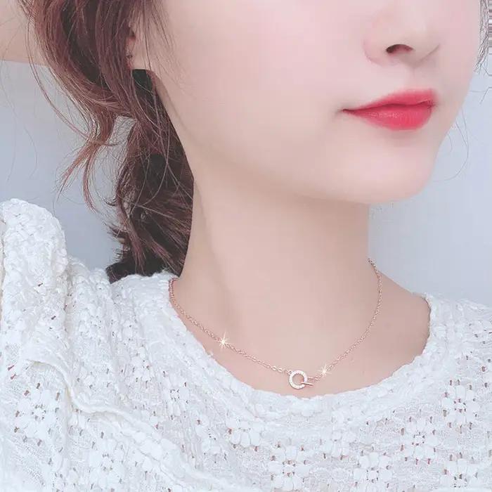Pendentif rond et carré en argent sterling 925 et or rose avec design géométrique pour femmes, bijou moderne pour soirées et occasions spéciales