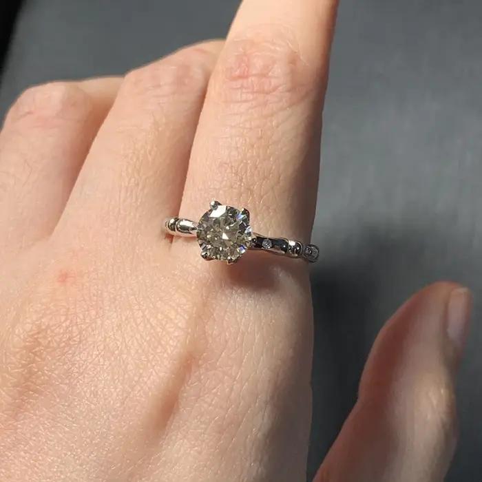 Bague en diamant Moissanite 6MM