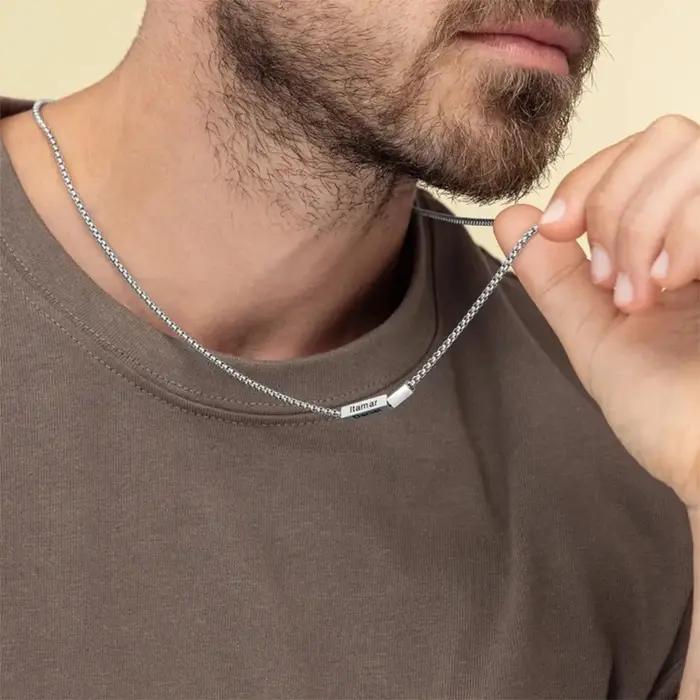 Collier personnalisé nom gravé acier inoxydable cadeau anniversaire femme style hiphop rock occasions spéciales