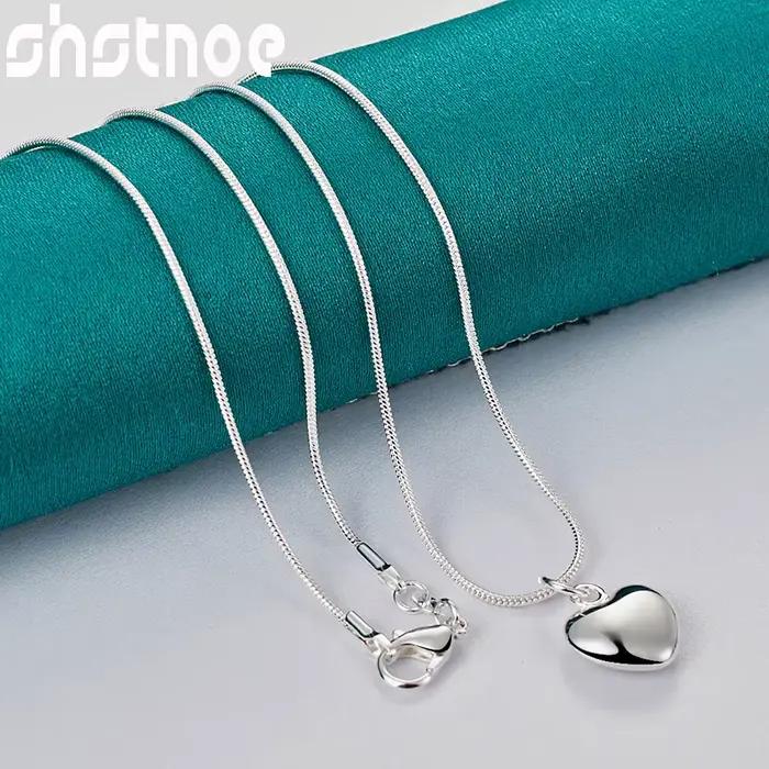 SHSTONE-Collier Coeur en Or 18K pour Femme et Homme, Bijoux à Breloques pour ixde Mariage et Fiançailles, Cadeaux d'Anniversaire pour Amoureux