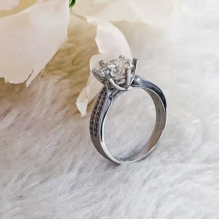 PomerceJelly-Bague en argent regardé S925 pour femme