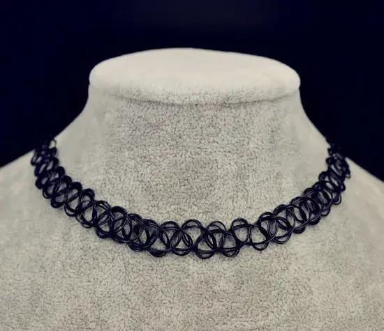 Collier et bague de pêche tressés pour femmes