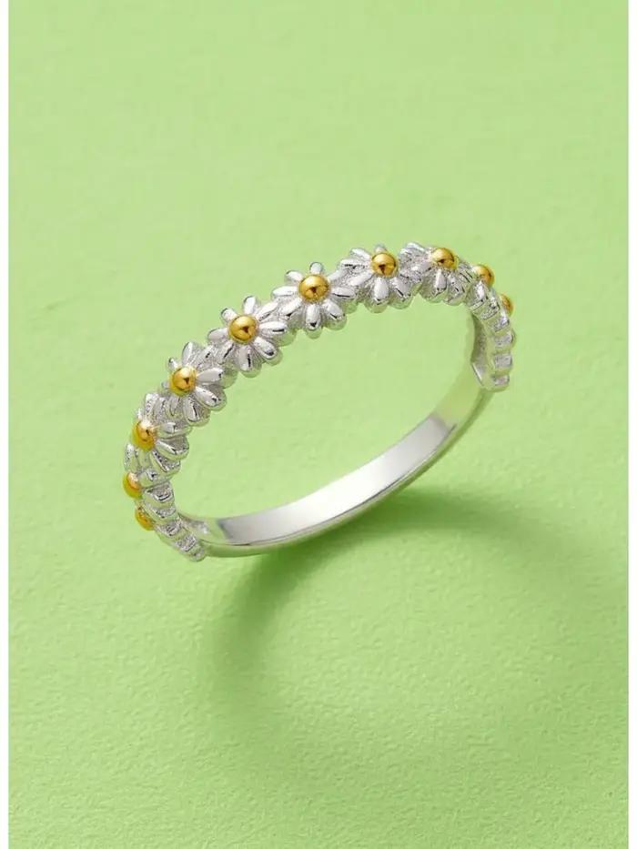Bagues Marguerites Vintage En Argent Sterling 925 Pour Femmes Cadeau De Bijoux Fins Haute Qualité Occasions Spéciales Anniversaire Fiançailles Mariage