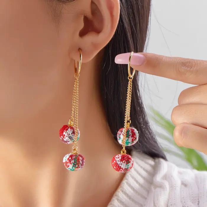 Boucles d'oreilles à pampilles de noël pour femmes