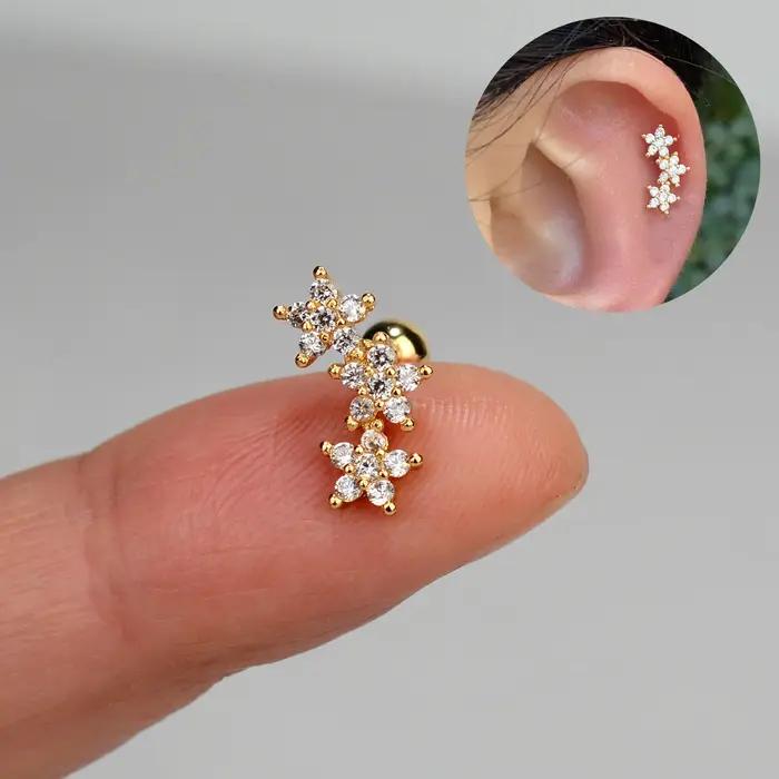 Boucle d'oreille piercing en acier inoxydable pour femme