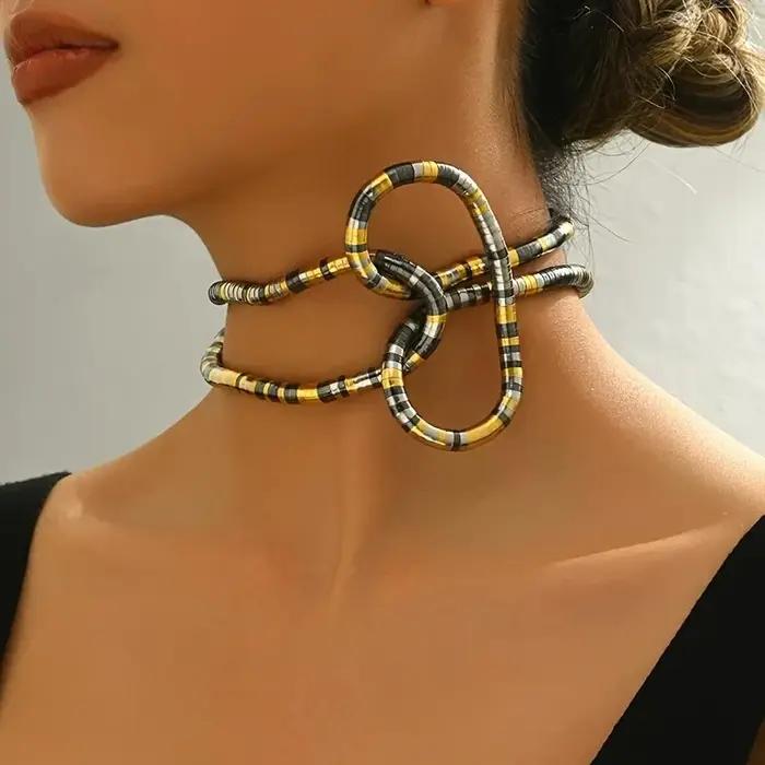 Vinatge – collier géométrique pliable à longue chaîne pour femmes