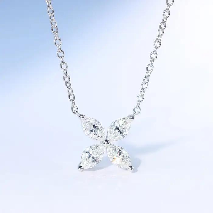 Collier en argent Sterling S925 avec trèfle à quatre feuilles pour femme