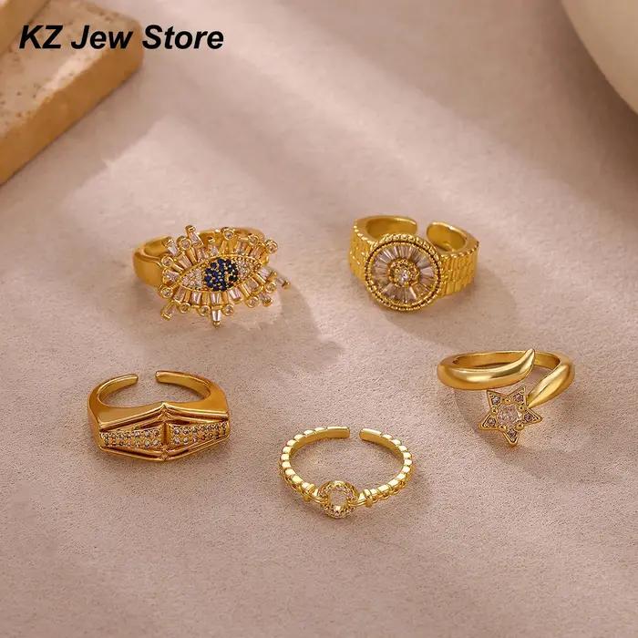 Bagues rondes en zircone brillante pour femmes et hommes