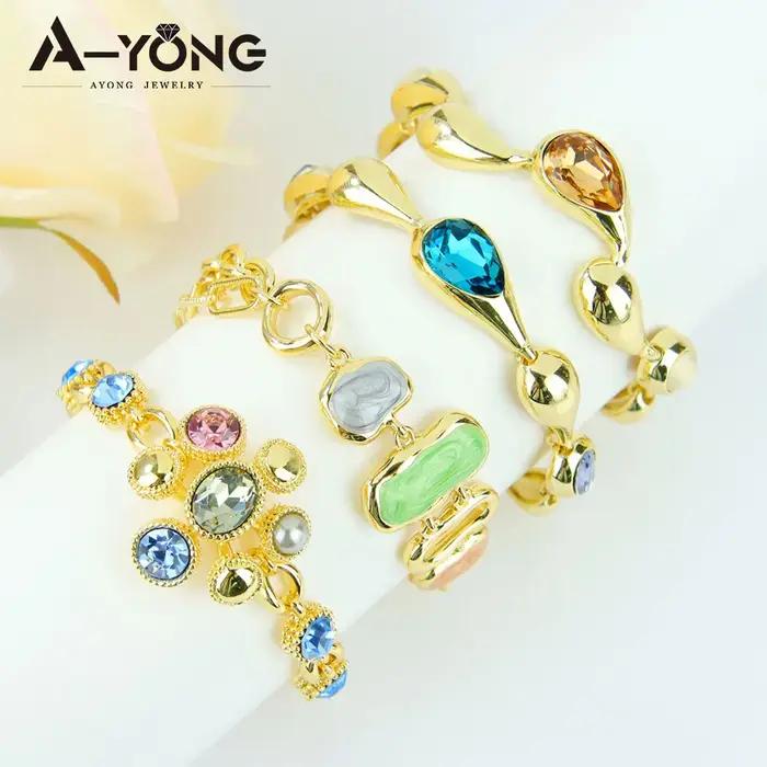 Bracelet en cristal coloré exquis