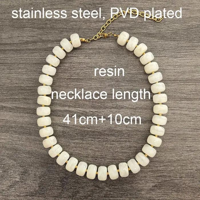 Collier Ras Du Cou En Résine Et Acier Inoxydable Plaqué Or PVD Pour Femme Occasions Spéciales Audacieux Style Statement