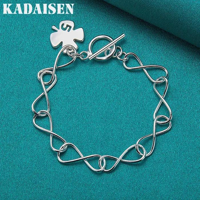 Bracelet en argent sterling 925 avec chaîne en forme de trèfle pour femmes
