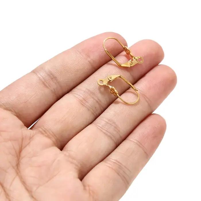 Boucles d'oreilles en acier inoxydable doré 17x8mm