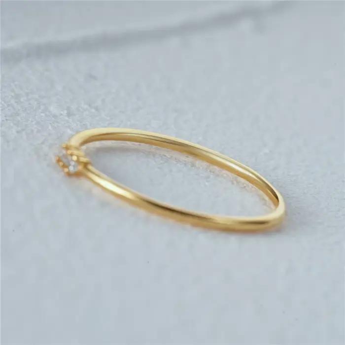 Bague minimaliste en argent regardé S925 pour femme