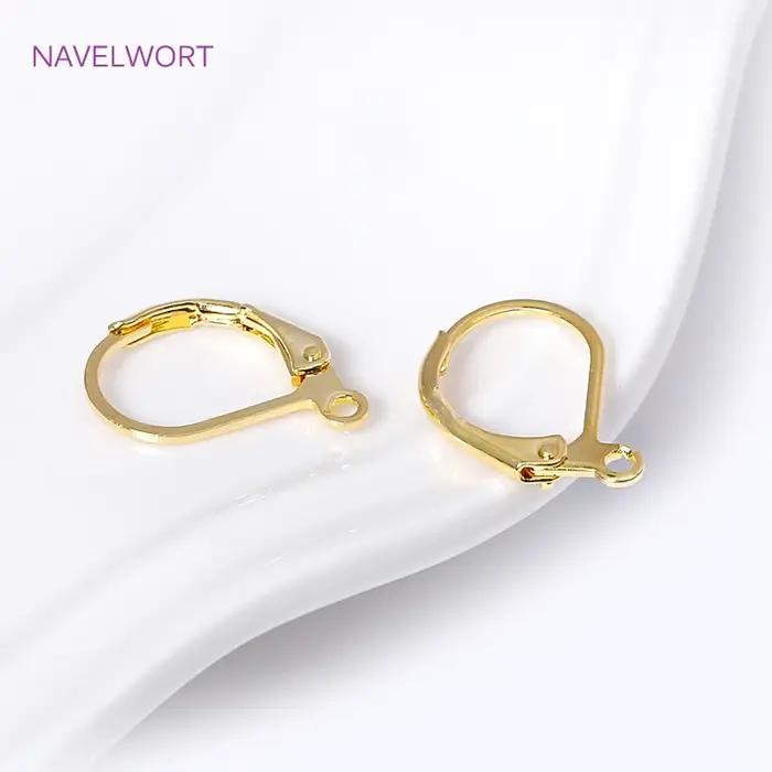 Boucles d'oreilles françaises à levier arrière plaquées or 18 carats pour bijoux personnalisés en argent sterling à offrir pour femmes occassions spéciales
