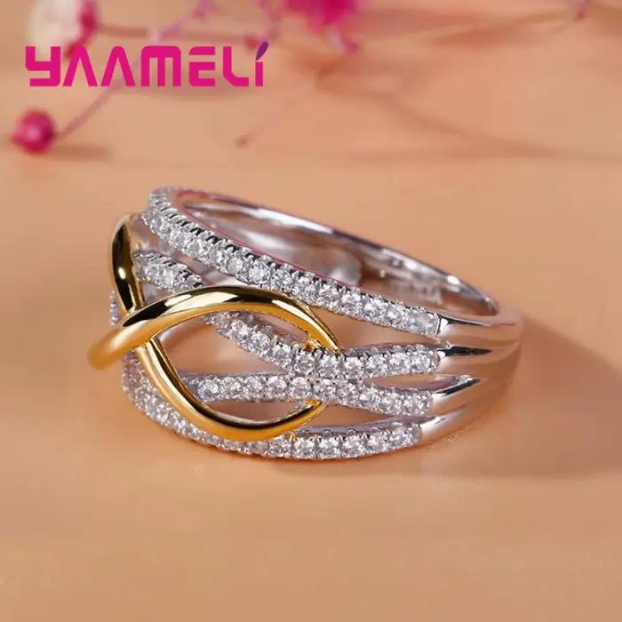 Bague d'amour en argent regardé 925 pour femme
