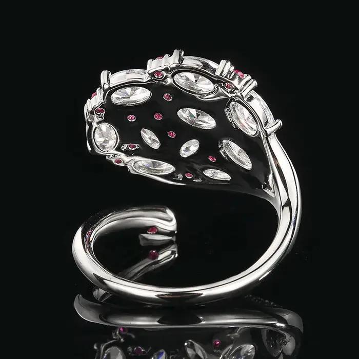 Bague ajustable en forme de feuille pour femme
