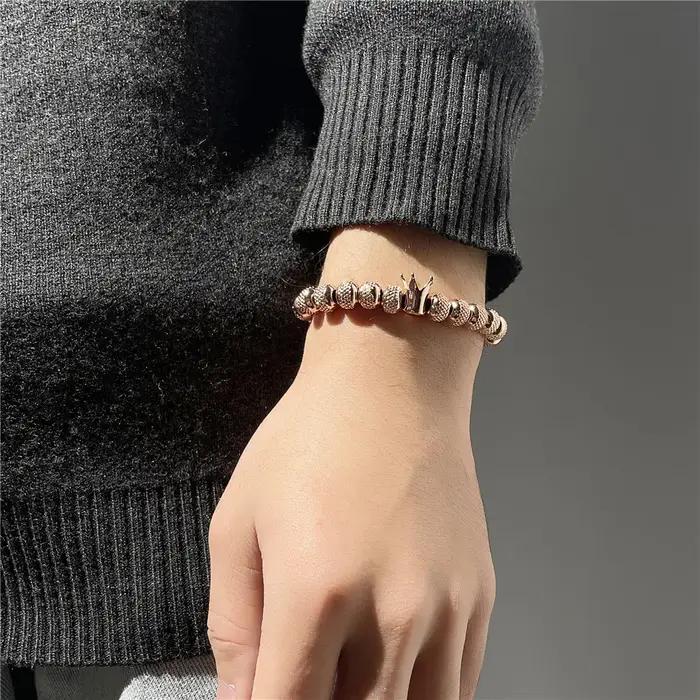 Bracelets à breloques couronne royale simples pour hommes et femmes