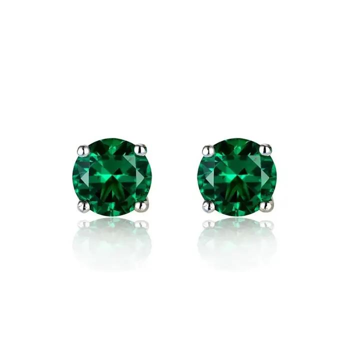 Véritable 925 argent Sterling émeraude bijoux pierre précieuse pour les femmes Aros Mujer Oreja