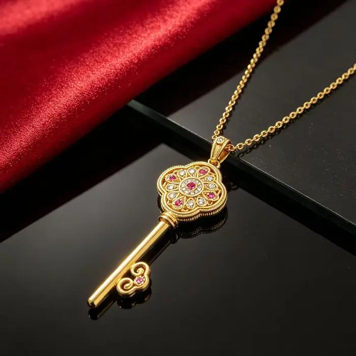 Collier classique en or 18 carats avec fleur et diamants bijou élégant cadeau femme occasions spéciales