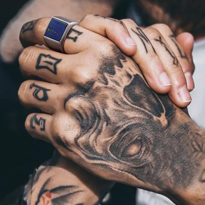 Bague en pierre naturelle bleue pour hommes et garçons